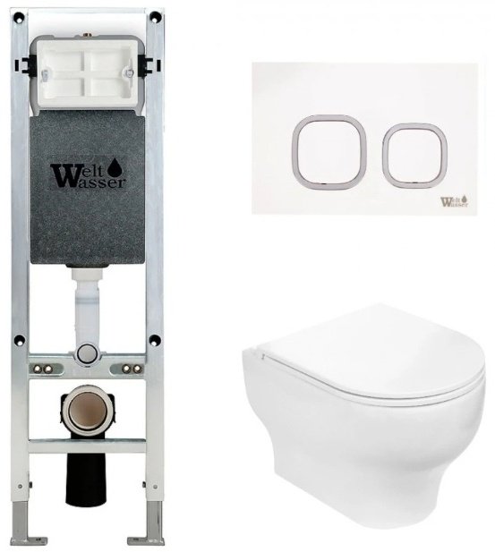 Унитаз WeltWasser Erlenbach 004 GL-WT с инсталляцией белый