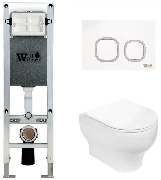 Унитаз WeltWasser Erlenbach 004 GL-WT с инсталляцией белый купить,NaN