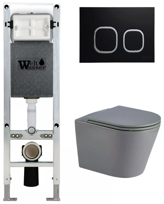 WeltWasser унитаз с инсталляцией SALZBACH 041 MT-GR, санфаянс