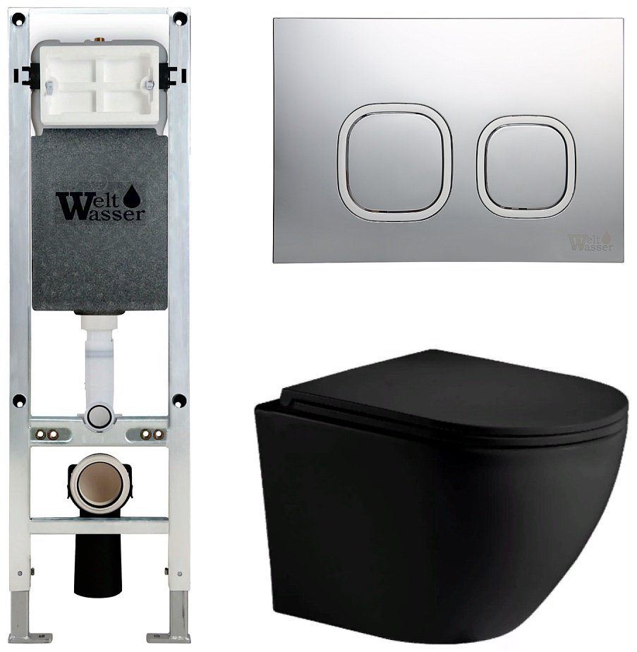 WeltWasser унитаз с инсталляцией MERZBACH 043 MT-BL, санфаянс
