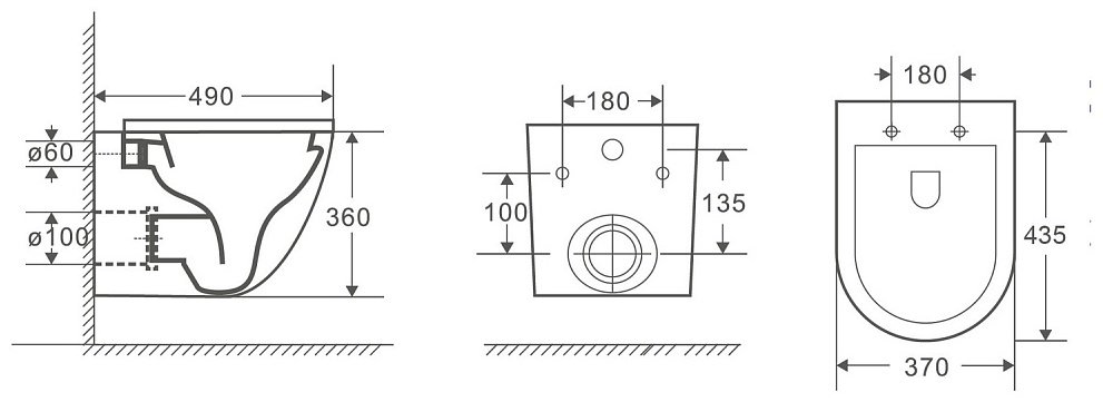WeltWasser унитаз с инсталляцией MERZBACH 043 MT-BL, санфаянс