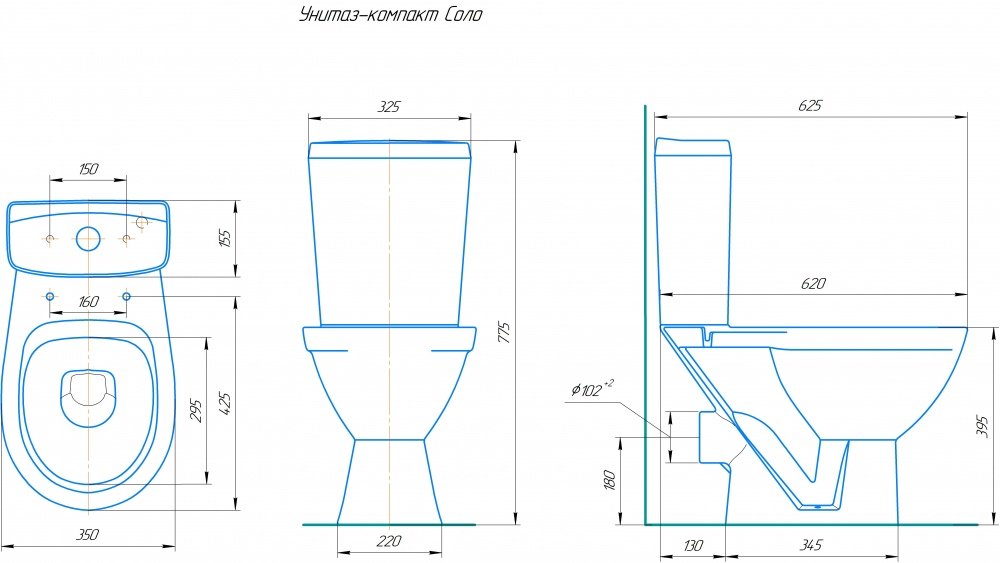 Унитаз Rosa Соло черный