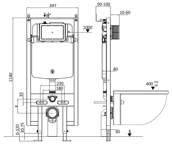 WeltWasser унитаз TELBACH 004 GL-WT, санфаянс купить,NaN