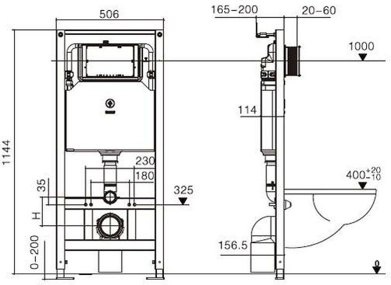 WeltWasser унитаз с инсталляцией NESENBACH 004 GL-WT, санфаянс купить,NaN