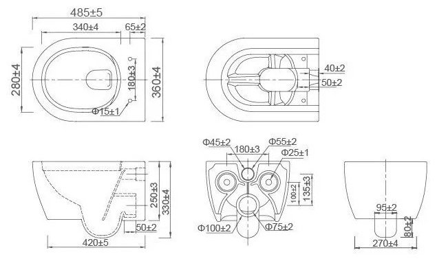 Унитаз SSWW CT2038V белый