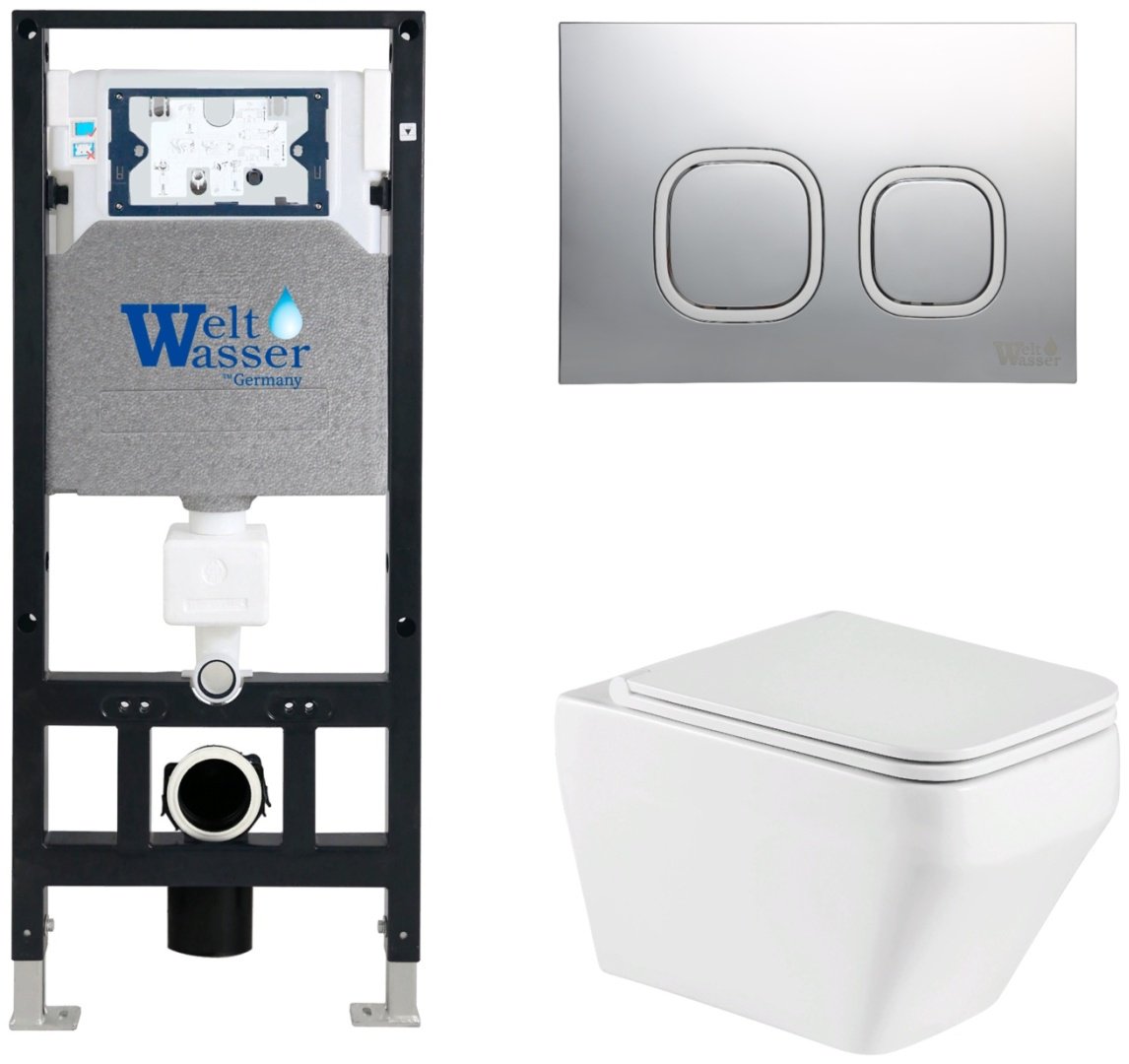 WeltWasser унитаз с инсталляцией HOFBACH 041 GL-WT, санфаянс