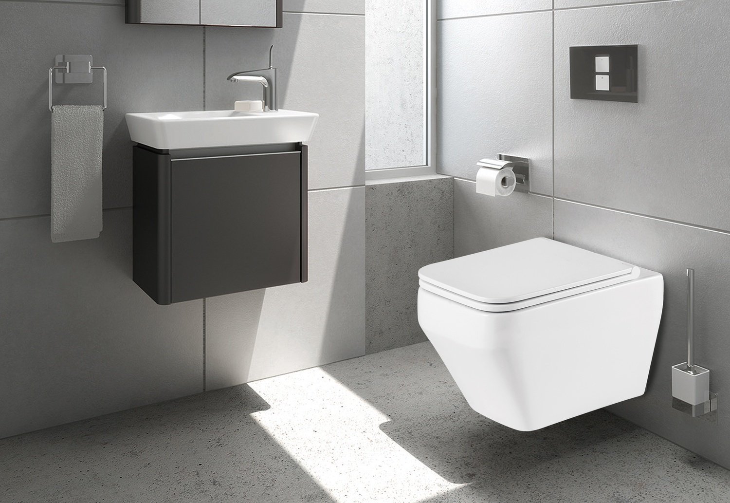 WeltWasser унитаз с инсталляцией HOFBACH 041 GL-WT, санфаянс