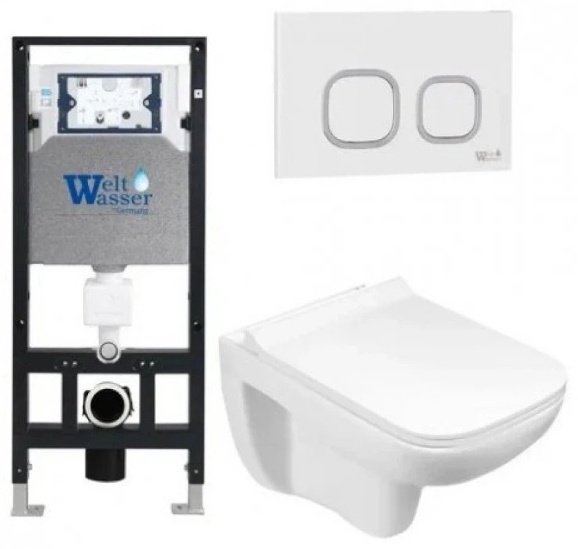 WeltWasser унитаз с инсталляцией KEHLBACH 004 GL-WT, санфаянс