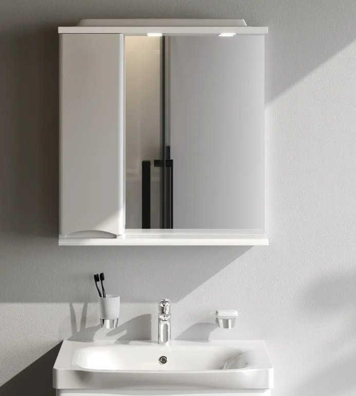 Шкаф зеркальный навесной KABINKA.KZ Like K0000039920, 65x15x75 см, белый