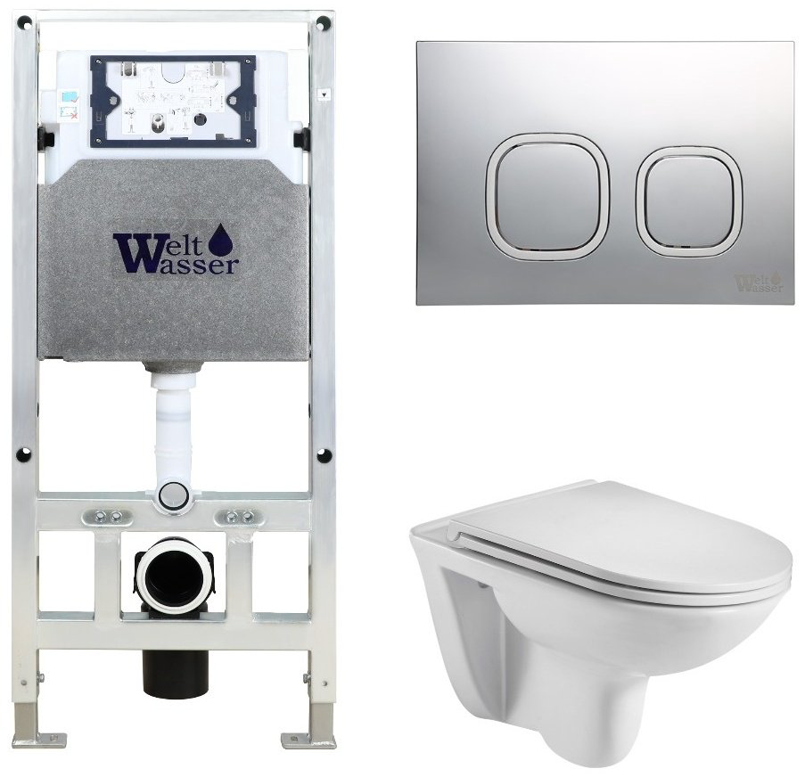 Унитаз WeltWasser Baarbach AB506ST3 с инсталляцией белый купить,NaN