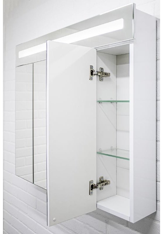 Шкаф зеркальный навесной KABINKA.KZ DV8009HZ, 82.2x14.8x72 см, белый