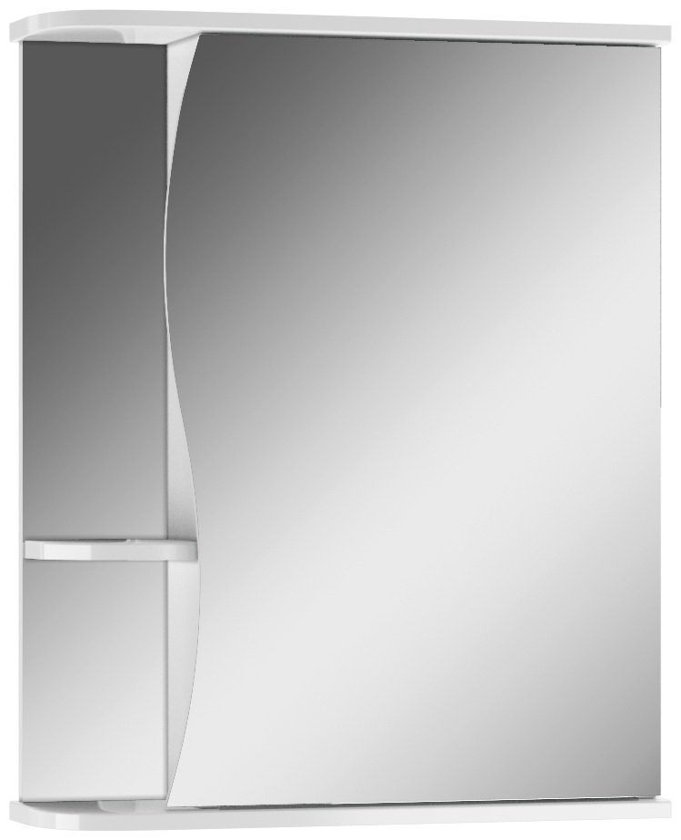 Шкаф зеркальный навесной KABINKA.KZ Волна 1-55, 56.6x15.7x70 см, белый