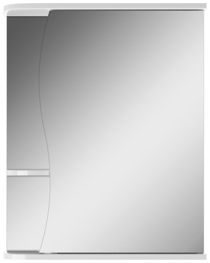 Шкаф зеркальный навесной KABINKA.KZ Волна 1-55, 56.6x15.7x70 см, белый