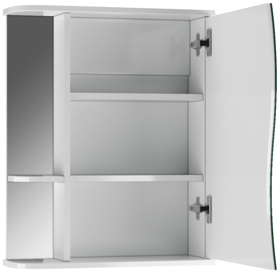 Шкаф зеркальный навесной KABINKA.KZ Волна 1-55, 56.6x15.7x70 см, белый