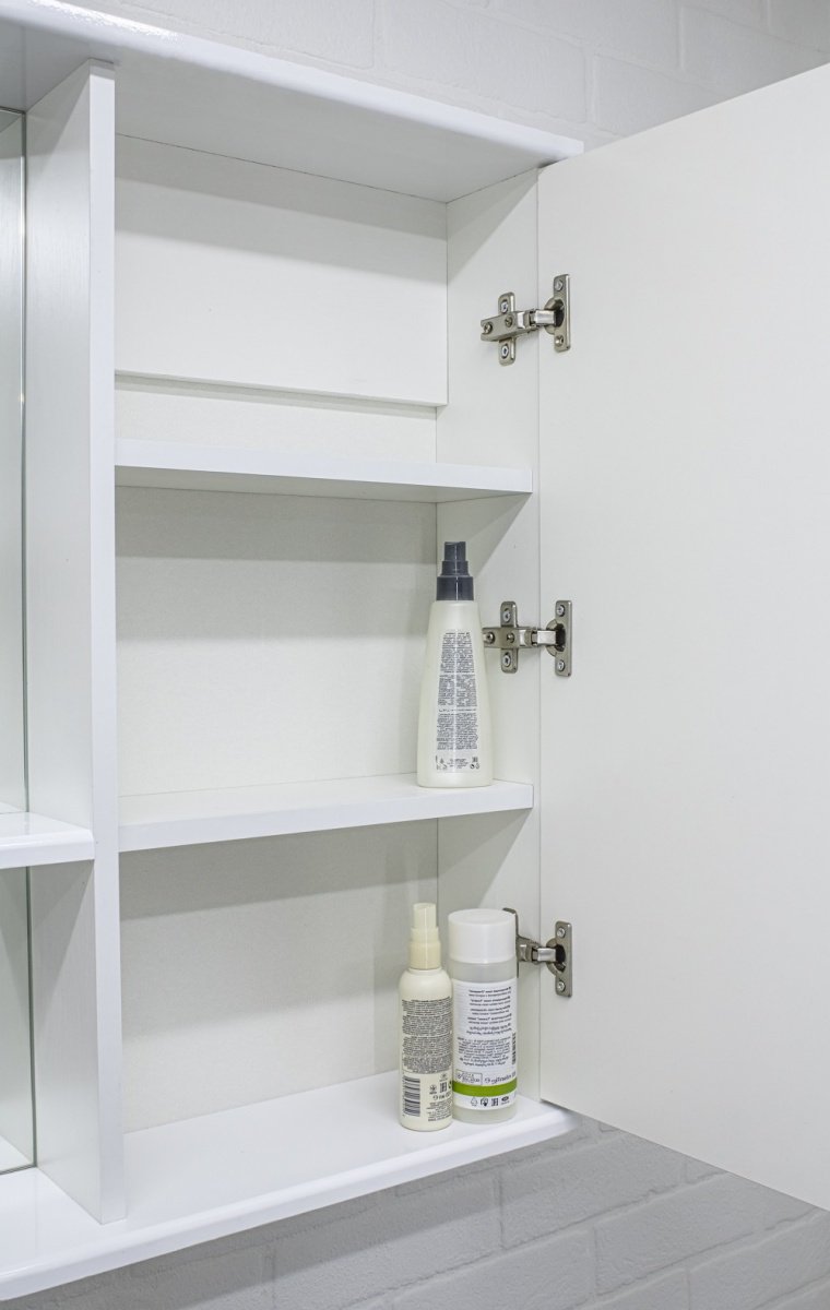 Шкаф зеркальный навесной KABINKA.KZ Волна 1-55, 56.6x15.7x70 см, белый