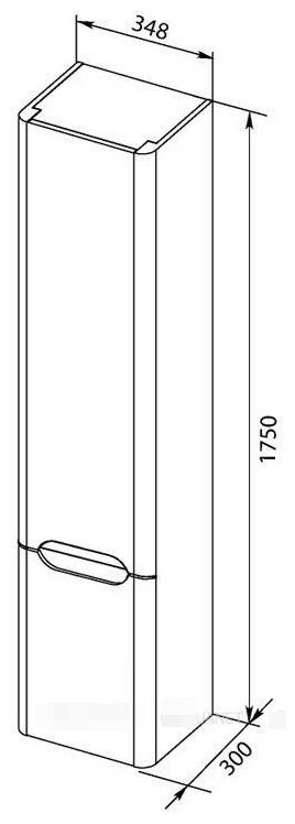 Шкаф напольный Aquanet София 199871, 34.8x30x175 см, белый