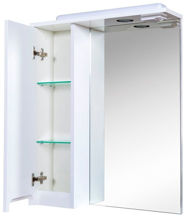 Шкаф зеркальный навесной AQUARODOS Квадро 60 L глянец, 60x16x74 см, белый купить,NaN
