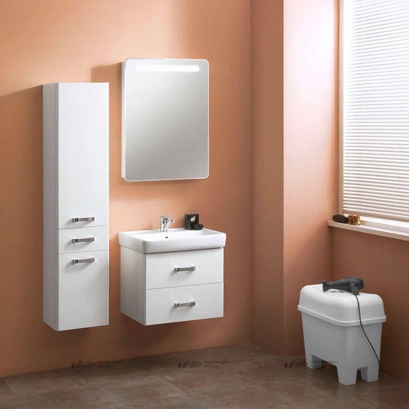 Шкаф зеркальный навесной Акватон Америна 60 левый, 60.6x14x81 см, белый