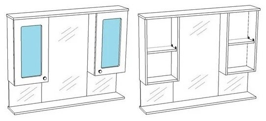 Шкаф навесной Corozo 105x17x81.5, Прованс 105С