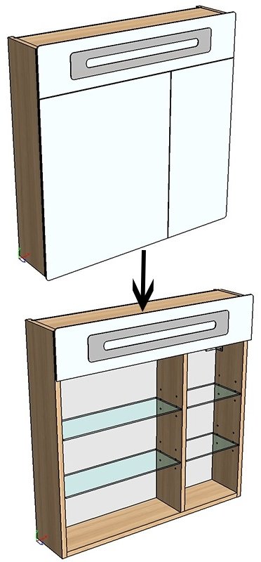 Шкаф навесной Corozo 80x17x74, Остин 80 С