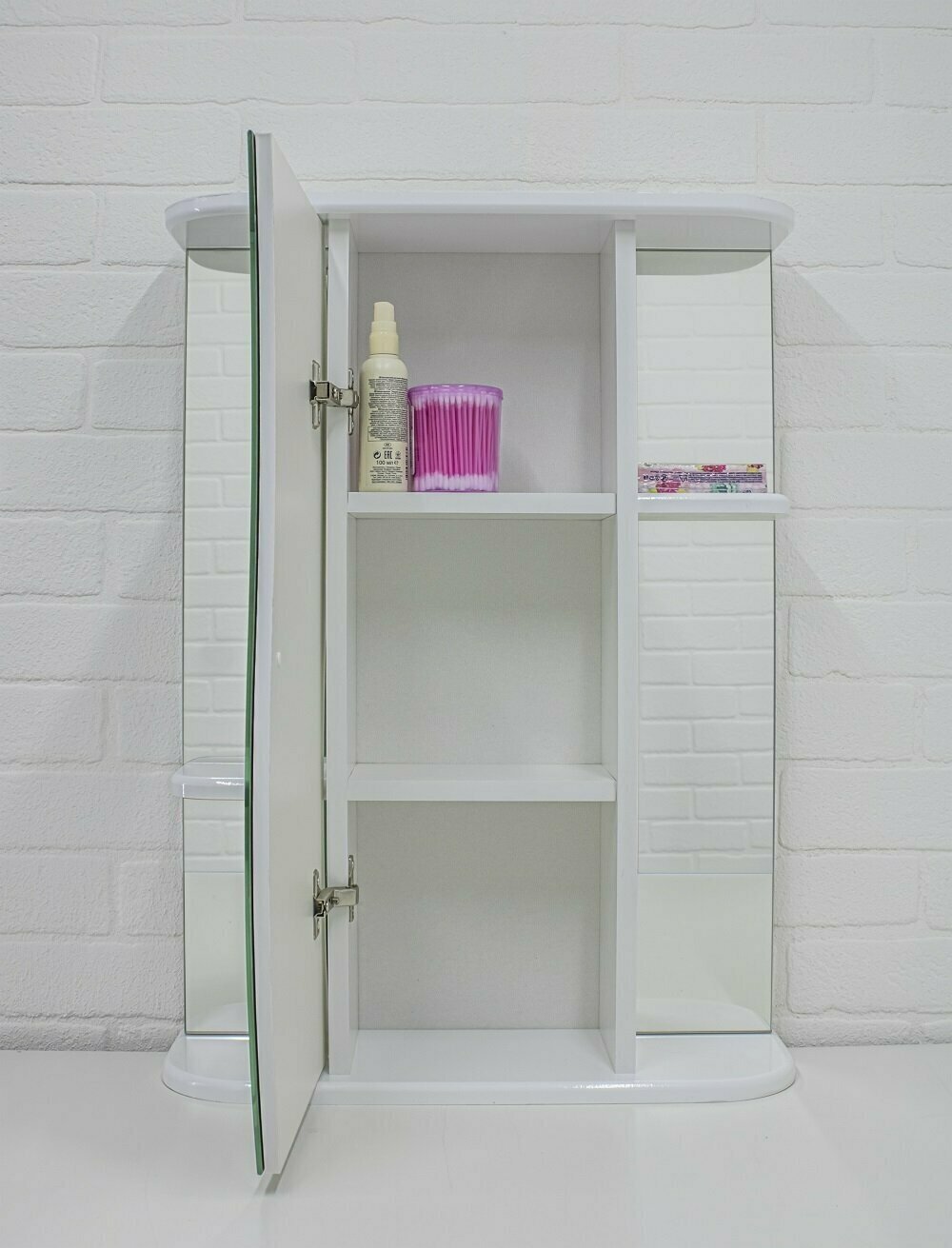 Шкаф зеркальный навесной KABINKA.KZ DA1040HZ, 61.6x15.7x70 см, белый