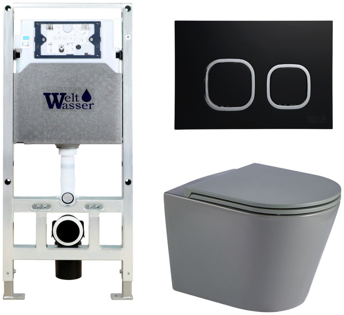 WeltWasser унитаз с инсталляцией SALZBACH AS506ST33, санфаянс