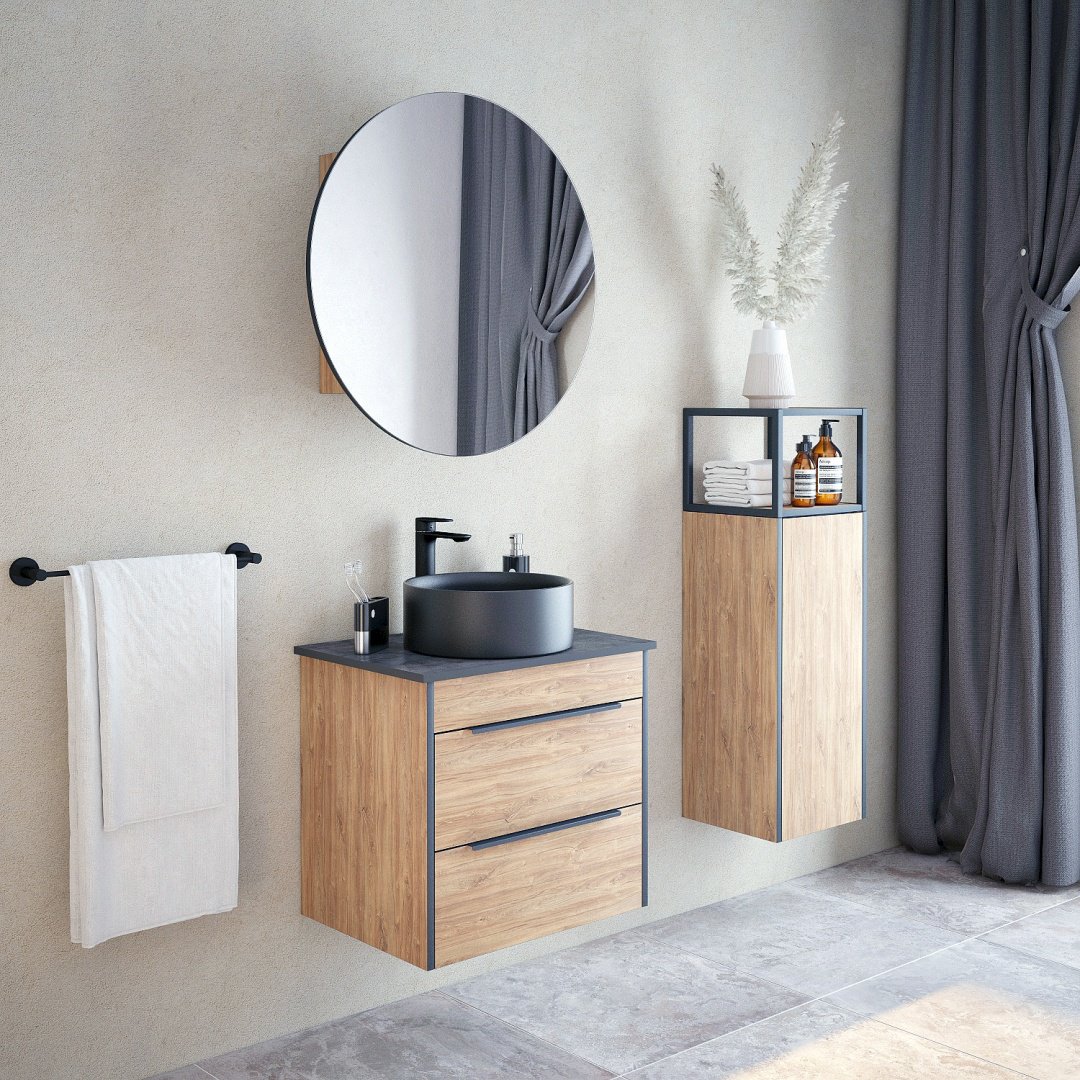 Шкаф-зеркало навесной Corozo 77x16x77 см, Форест 77