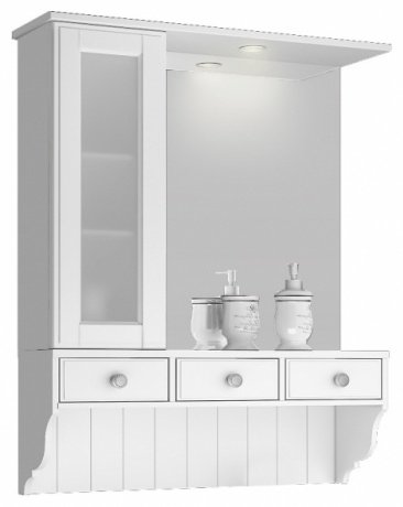 Шкаф-зеркало настенное Aqualife, 78.3x97.7см, белый купить,NaN