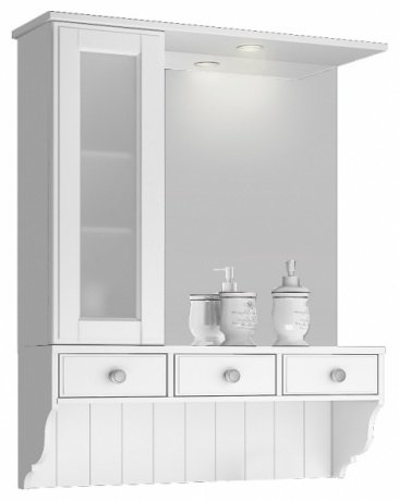 Шкаф-зеркало настенное Aqualife, 78.3x97.7см, белый купить,NaN