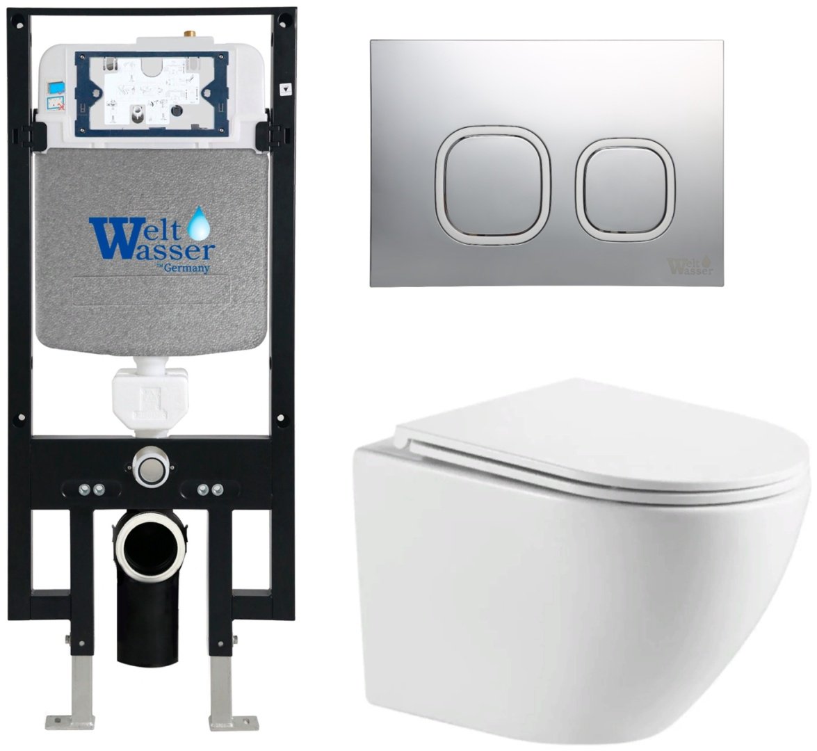 WeltWasser унитаз с инсталляцией MERZBACH 043 MT-WT, санфаянс