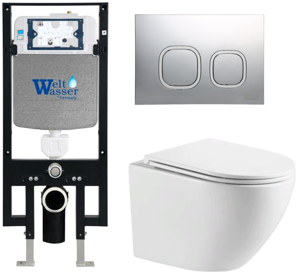 WeltWasser унитаз с инсталляцией MERZBACH 043 MT-WT, санфаянс купить,317902