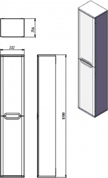 Шкаф-пенал Ювента Prato PrP-170 33x25x170см