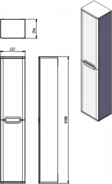 Шкаф-пенал Ювента Prato PrP-170 33x25x170см