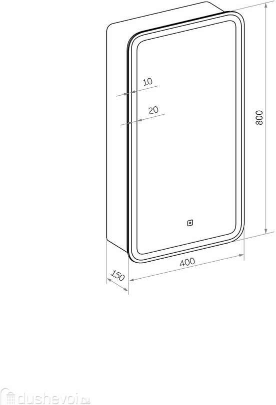 Шкаф навесной Taliente TA-CBled-EL4080R, 40x15x80 см, белый