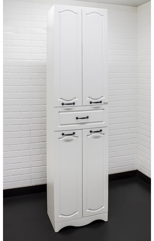 Шкаф-пенал напольный KABINKA.KZ DR6014P, 50.6x31.6x200.9 см, белый