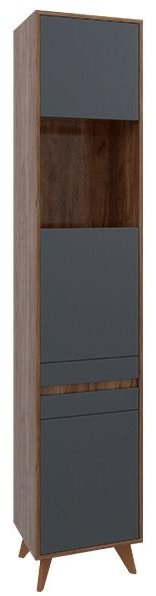 Шкаф напольный AVK Ирма, 40x17.5x180 см, графит, коричневый купить,NaN