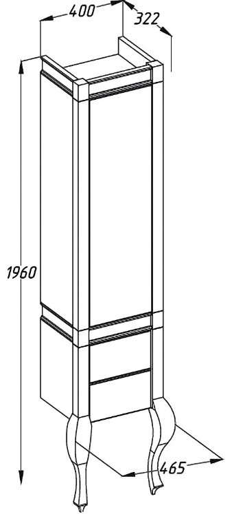 Шкаф напольный Opadiris 46.5x32.2x196, Фреско