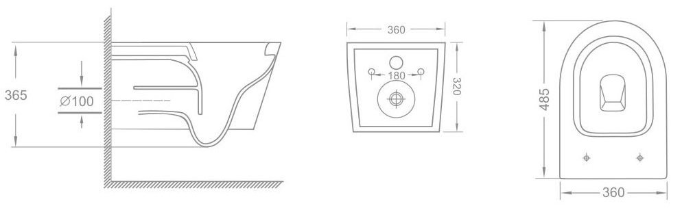 Унитаз Veconi VMO-48TGr серый