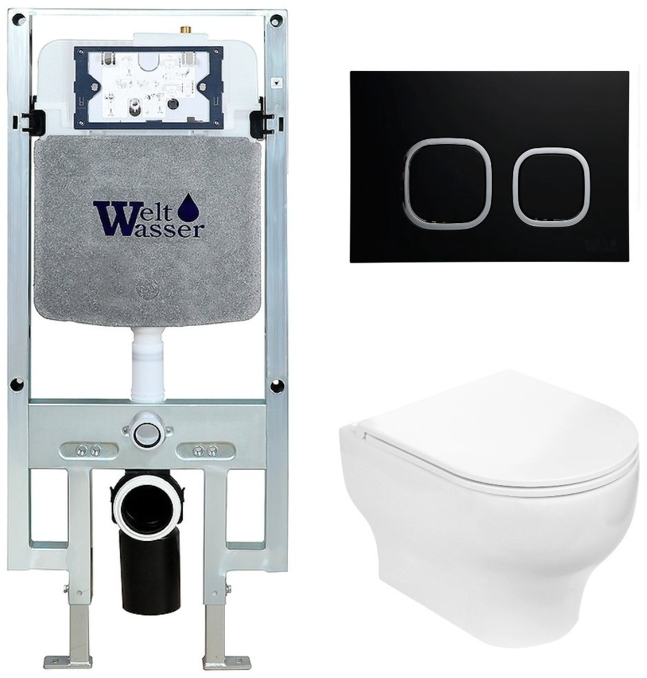 Унитаз WeltWasser Erlenbach 004 GL-WT с инсталляцией белый купить,270400