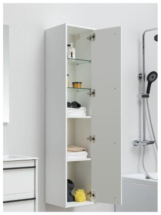 Шкаф навесной Aquanet Lino 35 253909 35x33x160см белый купить,NaN