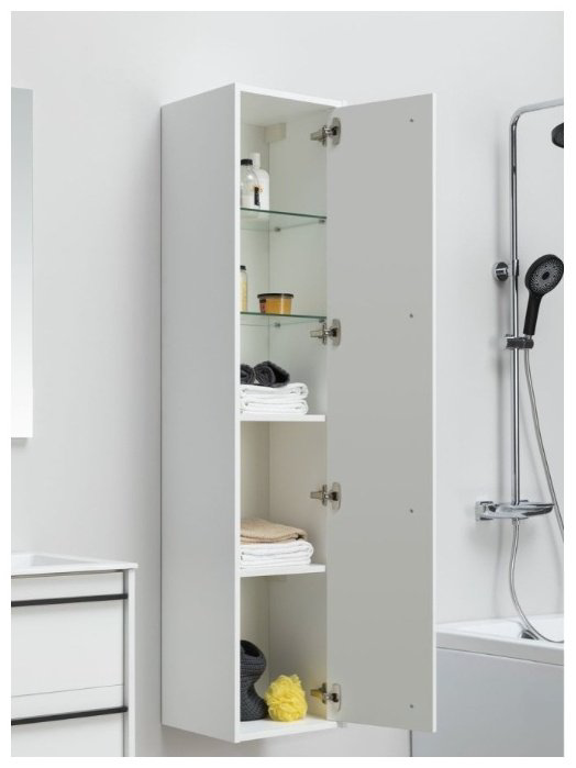 Шкаф навесной Aquanet Lino 35 253909 35x33x160см белый купить,NaN