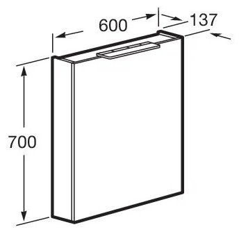 Шкаф навесной Roca OLETA 600, 60x13.7x70 см, белый