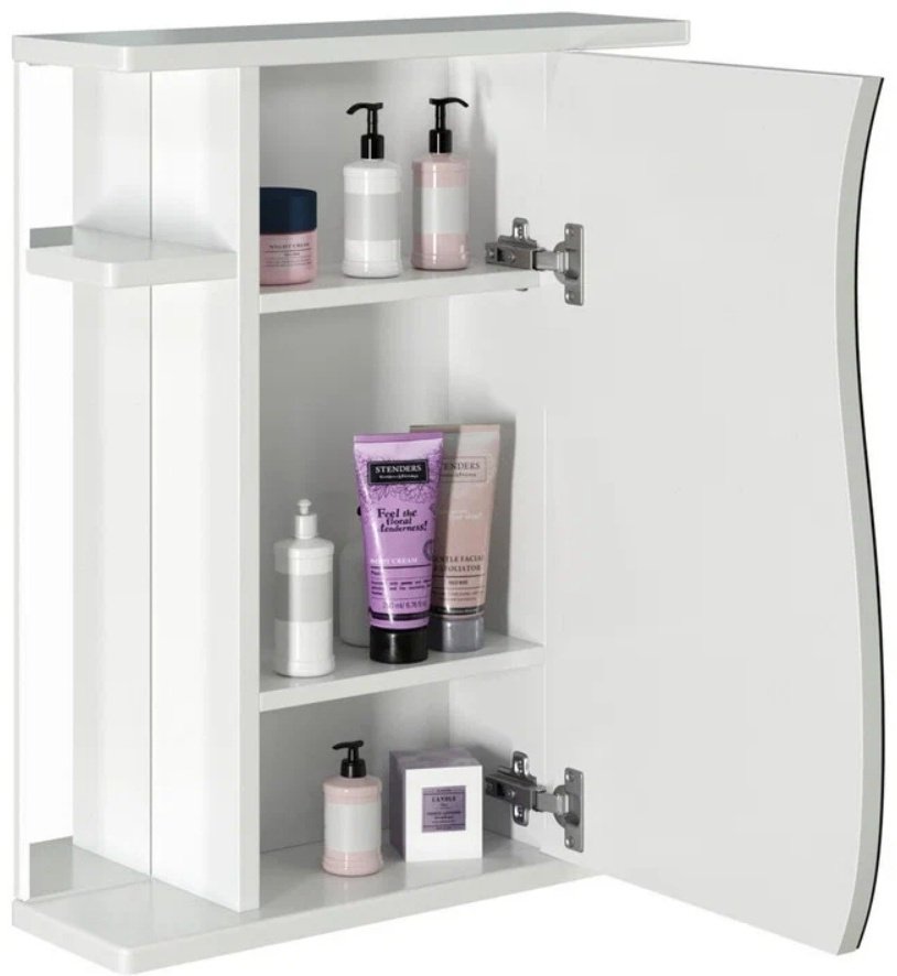 Шкаф зеркальный навесной Mixline K0000045143, 55x17x60 см, белый