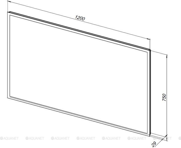 Зеркало навесное Aquanet Оптима, 120x2x75 см, белый
