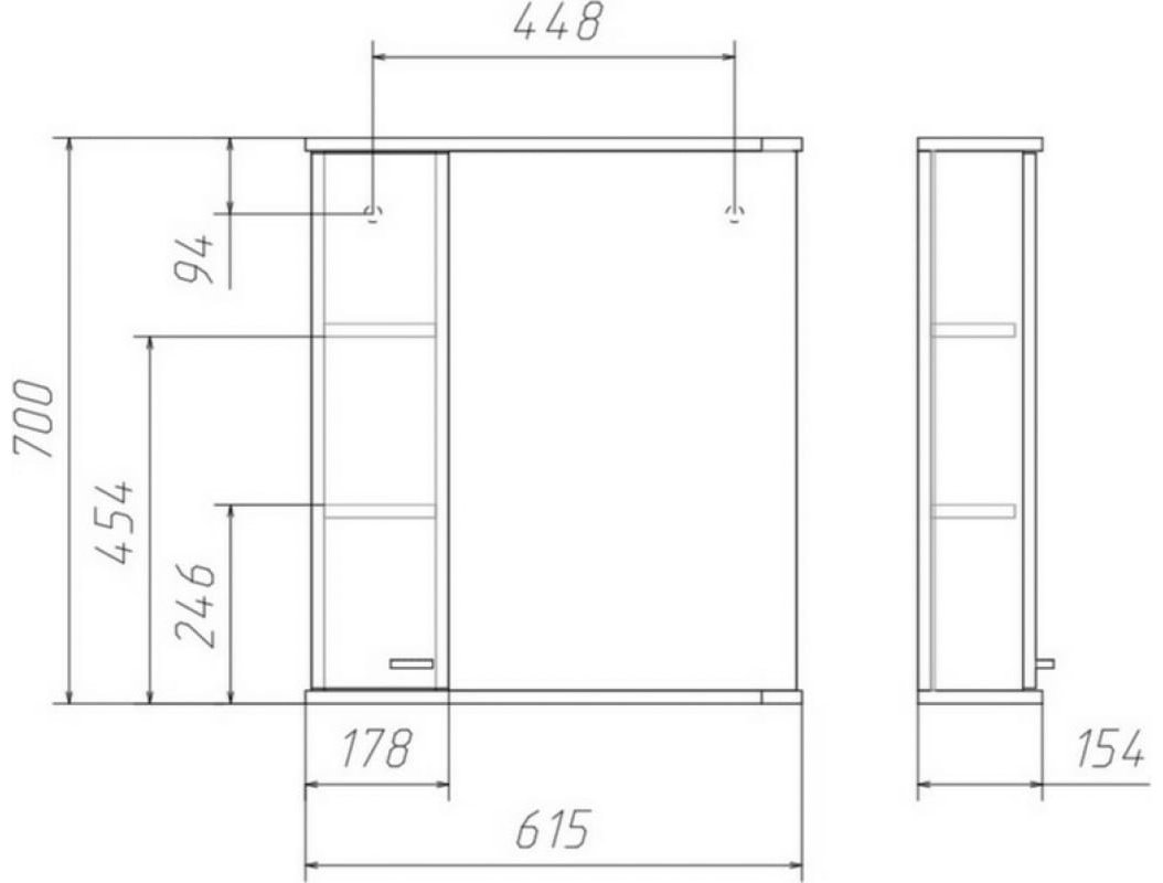 Айсберг Классик 60 DA1052HZ, 60x15x70 см, белый