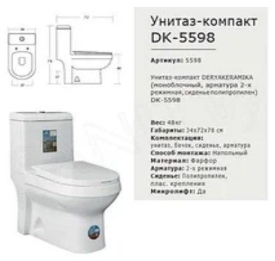 Domani-Spa унитаз-моноблок 5598, санфарфор - ForteMarket Domani-Spa унитаз-моноблок 5598, санфарфор купить,0