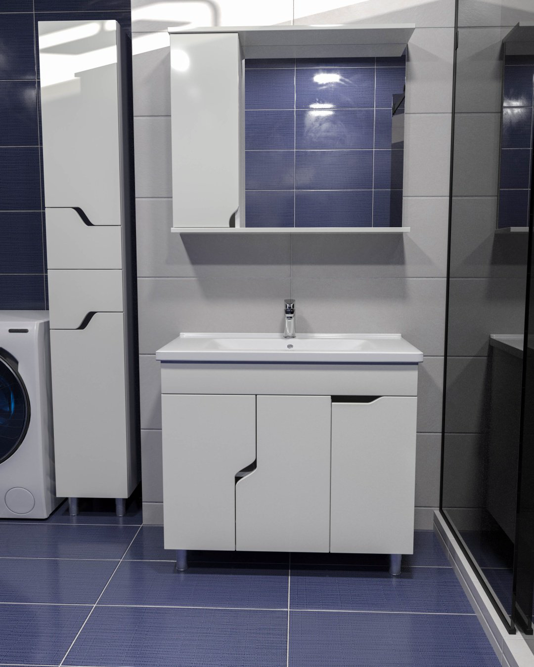 Шкаф-пенал AVK П 2 Двери 2 Ящика Азалия 30x32x180см белый купить,NaN