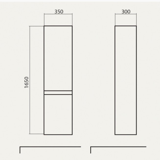 Шкаф-пенал напольный AQUARODOS Акцент (R) , 35x30x165 см, серый