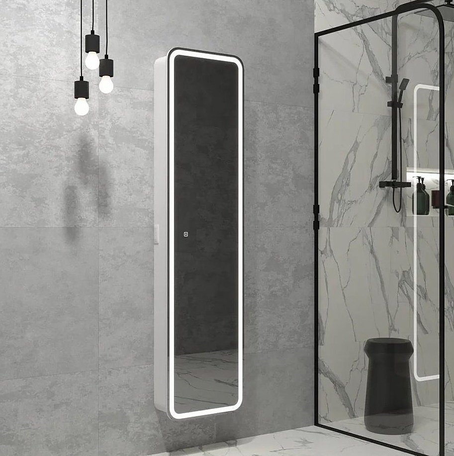 Шкаф навесной TA-CBled 40x18x160см белый купить,NaN