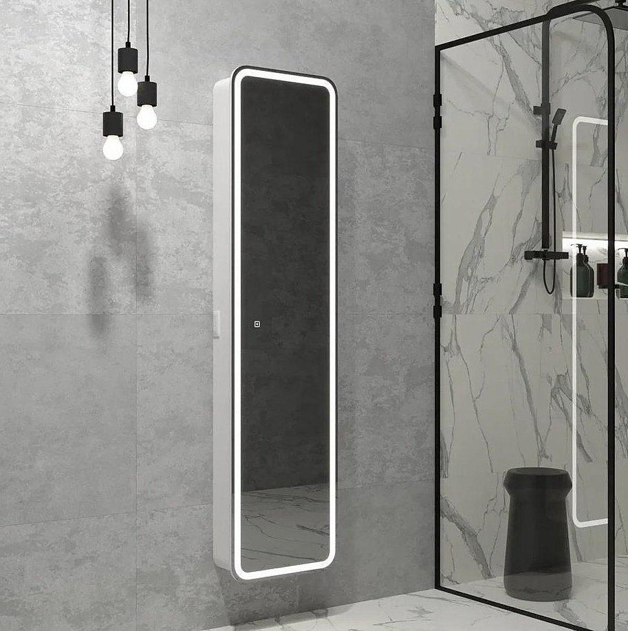 Шкаф навесной TA-CBled 40x18x160см белый купить,NaN